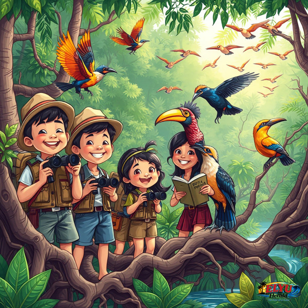 Birdwatchers observing birds in La Union's natural habitats