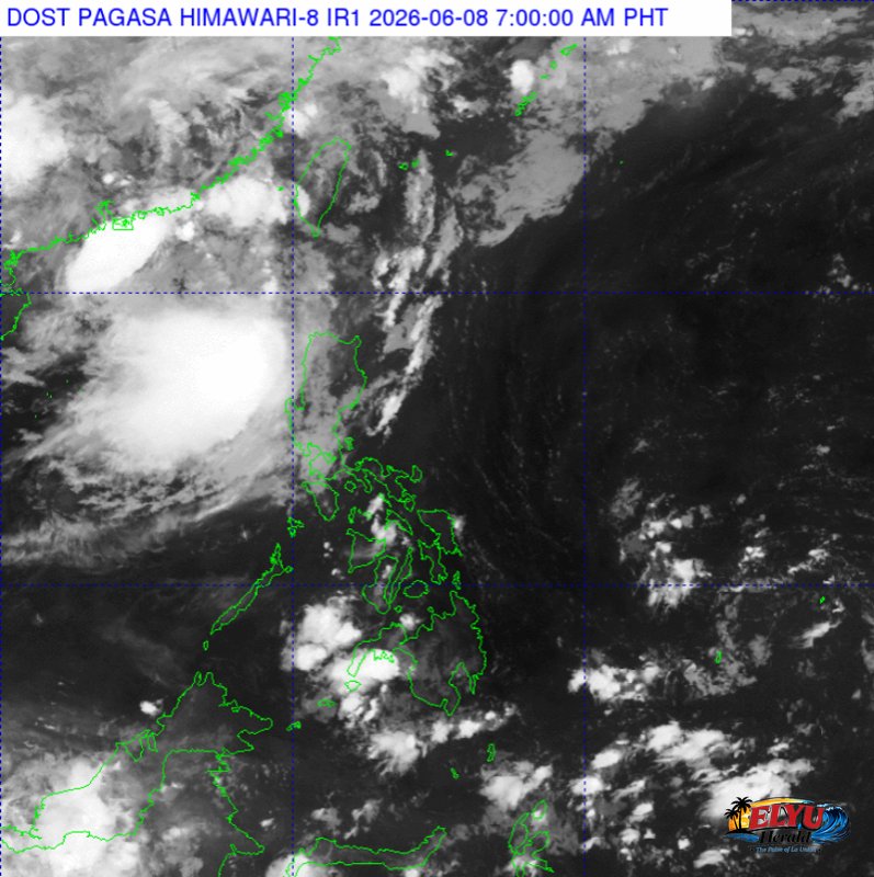 Rain clouds over Northwestern Philippines coastal area