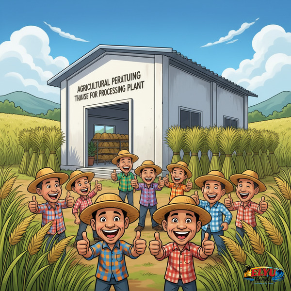 A newly built agricultural processing facility